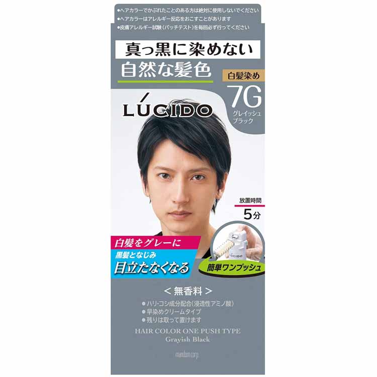 LUCIDO(ルシード) ワンプッシュケアカラー メンズ 白髪染め 無香料 グレイッシュブラック 1個 Goodsania