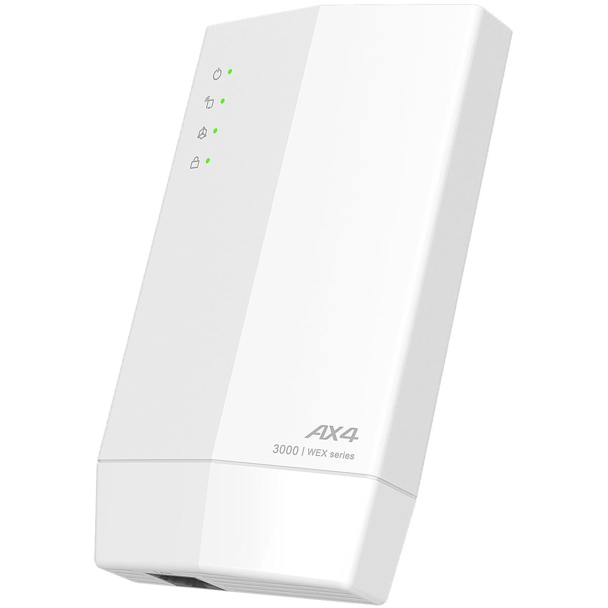 【Amazon.co.jp制限事項】緩衝装置置き目 無線LAN 無線電話ローカルエリアネットワーク 中継ぎ機 Wi-Fi 6 11ax AX3000 2401+573Mbps WPS 広広としたダンス楽隊 メッシュ EasyMesh 薄型 差し込み直挿し 内蔵空中線 日本製造業者 エコ包み WEX-3000AX4/N