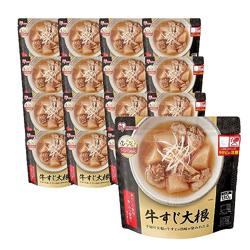 【まとめ買い】アイリスオーヤマ レトルト 牛すじ大根 130g×36個 惣菜 レトルト食品 おかず レンチン レンジアップ レンジde Pa Cook|生活雑貨 めも