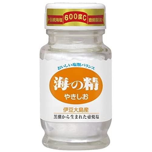 海の精 国産塩 伊豆大島産 やきしお ちゃぶ台壜 1容れもの (60g × 30)