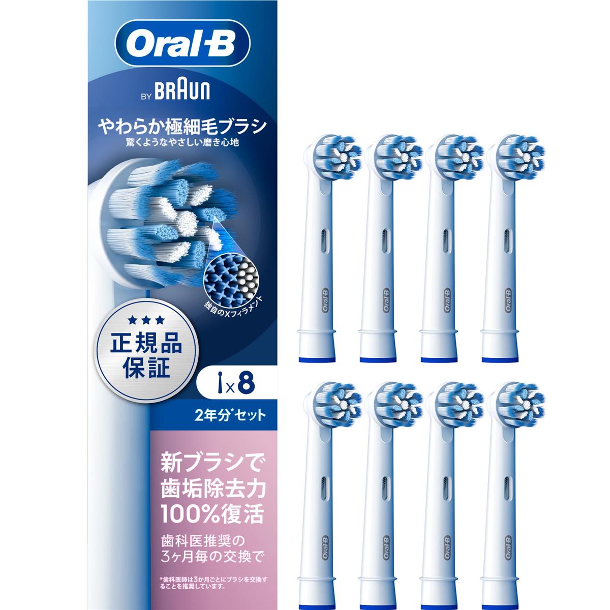 赤銅色 替え毛はらい 口述試験B 定め事品 【取り替えっこ品と比べて10倍の歯垢取りあげる力】やわらか極細毛毛はらい 2年分 (8本) EB60RX-8EL 【Amazon.co.jp 押さえる】