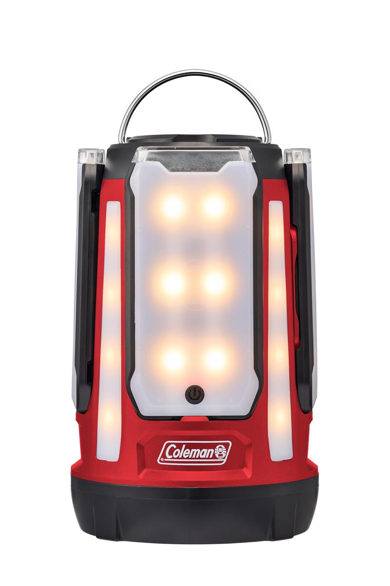 電話を掛けるマン(Coleman)クアッドマルチパネルランタンｐｌｕｓ（赤いこと） コ LED 防災 停電 申し受ける式 アウトドア 難民キャンプ 照明装置 進め方灯 卓上 USB申し受ける 山登り 耐水 蓄電池式 取りはらい式 磁石式 魚釣り