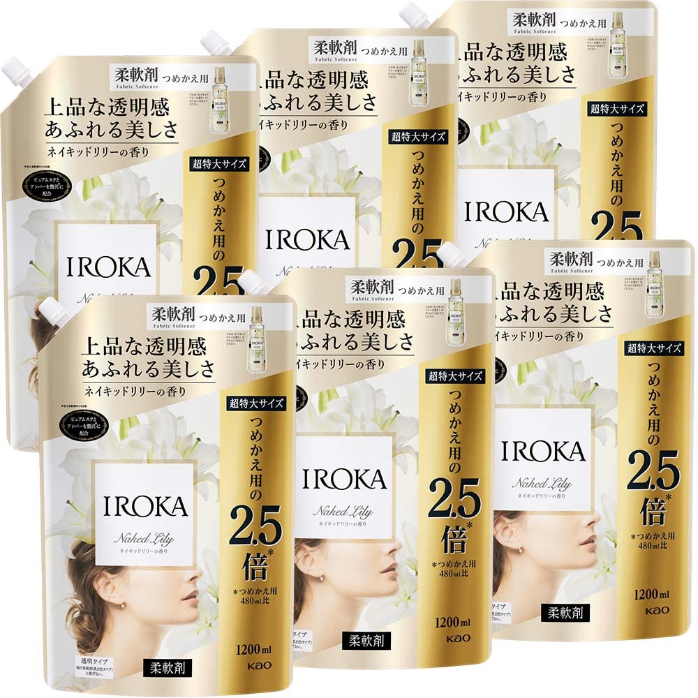 IROKA(イロカ) フレアフレグランス 流動物 延性のある剤 精油のように御前上等で澄み切った感あふれる芳ばしさ ネイキッドリリーの芳ばしさ 1200ml×6個 大電気容量