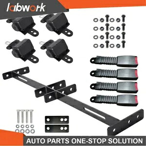 Labwork シートベルト & ブラケットキット EZGO ヤマハクラブカー 4 格納式ゴルフカート用 Labwork Seat Belts&Bracket Kit For EZGO Yamaha Club Car 4 Retractable Golf Cart 【並行輸入品】