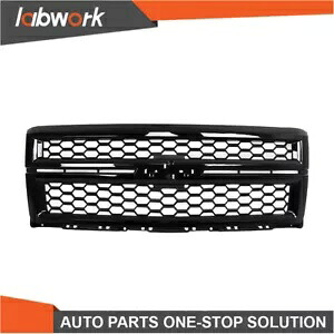 Labwork フロントアッパーグリル 2014-2015 シボレー シルバラード 1500 グロスブラック用 Labwork Front Upper Grille For 2014-2015 Chevrolet Silverado 1500 Gloss Black 【並行輸入品】