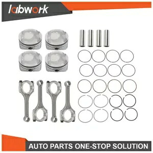 Labwork 4x コネクティングロッド & ピストンキット 2012-2016 ヒュンダイ Kia Accent Rio 1.6L 用 Labwork 4x Connecting Rod & Piston Kit For 2012-2016 Hyundai Kia Accent Rio 1.6L 【並行輸入品】