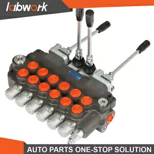 Labwork 油圧バックホー方向制御バルブ 2 ジョイスティック 6 スプール 21 GPM 付き Labwork Hydraulic Backhoe Directional Control Valve w/ 2 Joystick 6 Spool 21 GPM 【並行輸入品】