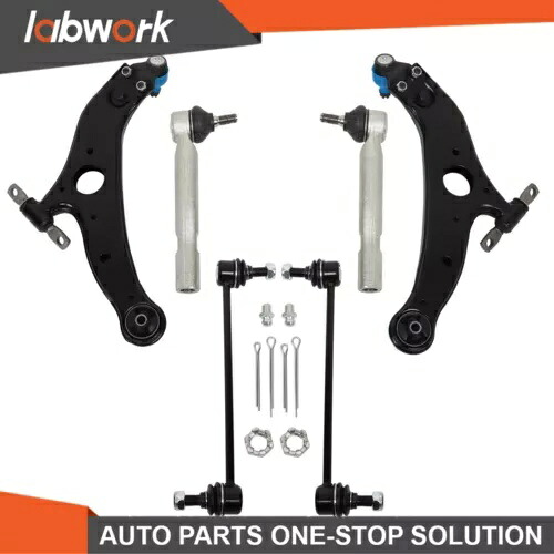 Labwork フロントロアコントロールアームボールジョイントタイロッド 2004-2010 トヨタ シエナ用 Labwork Front Lower Control Arm Ball Joint Tie Rod For 2004-2010 Toyota Sienna 【並行輸入品】