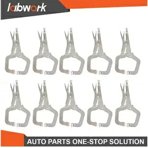 Labwork C クランプ ロッキング プライヤー 調整可能なスイベル パッド ロッキング ガスケット 10 パック 11 インチ Labwork C-Clamp Locking Pliers Adjustable Swivel Pad Locking Gasket 10 Pack 11\
