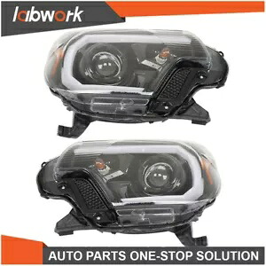 Labwork ヘッドライト 2012-2015 トヨタ タコマ ハロゲン LED DRL 右+左付き Labwork Headlights For 2012-2015 Toyota Tacoma Halogen w/ LED DRL Right+Left 【並行輸入品】