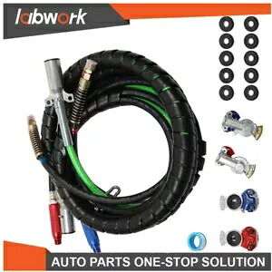 Labwork セミトラック トラクター用 15 フィート 3-in-1 ラップ セット エア ライン ホース アセンブリ Labwork For Semi Truck Tractor 15Feet 3-in-1 Wrap Set Air Line Hose Assemblies 【並行輸入品】