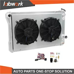 Labwork 3 列アルミラジエーター シュラウドファン付き 1982-92 シボレーカマロファイアバード用 Labwork 3 Row Aluminum Radiator w/ Shroud Fan For 1982-92 Chevy Camaro Firebird 【並行輸入品】