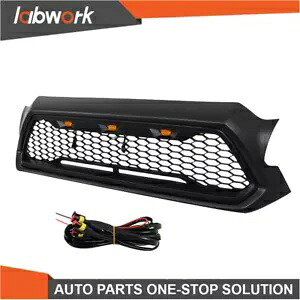 Labwork フロントグリル 2012-2015 トヨタ タコマ LED ライト付き マットブラック Labwork Front Grille For 2012-2015 Toyota Tacoma W/ LED lights Matte Black 【並行輸入品】