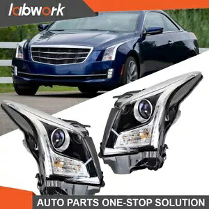 Labwork ヘッドライト 2013-2018 キャデラック ATS ハロゲンプロジェクター用 クリア左+右 Labwork Headlight For 2013-2018 Cadillac ATS Halogen Projector Clear Left+Right 【並行輸入品】