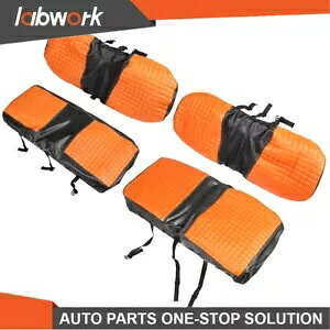 Labwork フロント&リアシートカバー EZGOメダリスト TXT 1994-2013 ゴルフカート用 - オレンジ Labwork Front&Rear Seat Covers For EZGO Medalist TXT 1994-2013 Golf Cart -Orange 【並行輸入品】