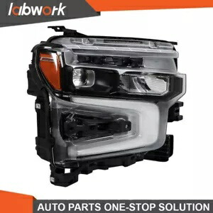 Labwork ヘッドライト 2022-2024 シボレー シルバラード 1500 ZR2 ブラック LED DRL RH サイド用 Labwork Headlight For 2022-2024 Chevy Silverado 1500 ZR2 Black LED DRL RH Side 【並行輸入品】