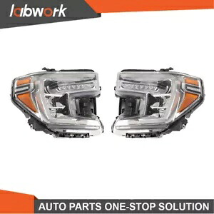 Labwork ヘッドライト 2019-2021 GMC シエラ 1500 W/LED 信号ランプ右 + 左 Labwork Headlights For 2019-2021 GMC Sierra 1500 W/LED Signal Lamps Right+Left 【並行輸入品】