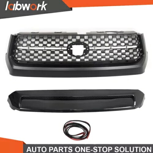 Labwork フロントグリル&フードバルジモールディングセット 2014-2020 トヨタ タンドラ ブラック Labwork Front Grille&Hood Bulge Molding Set For 2014-2020 Toyota Tundra Black 【並行輸入品】