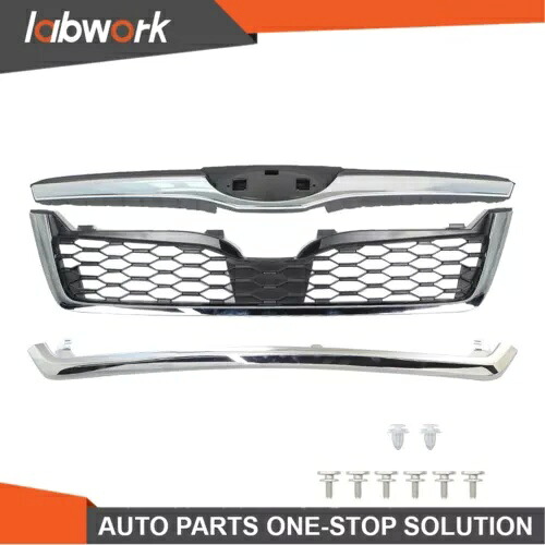 Labwork フロント クローム ファクトリー スタイル グリル ハニカム 2014-2018 スバル フォレスター用 Labwork Front Chrome Factory Style Grill Honeycomb For 2014-2018 Subaru Forester 【並行輸入品】
