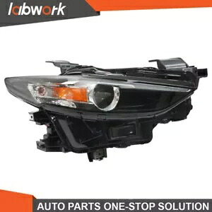 Labwork ヘッドライト 2019-21 マツダ 3 LED AFSなし 右ブラックハウジング クリアレンズ Labwork Headlight For 2019-21 Mazda 3 LED w/o AFS Right Black Housing Clear Lens 【並行輸入品】