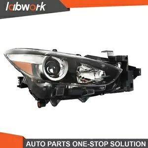 Labwork ヘッドライト 2017-2018 マツダ 3 ハロゲンブラックハウジングクリア右側 Labwork Headlight For 2017-2018 Mazda 3 Halogen Black Housing Clear Right Side 【並行輸入品】