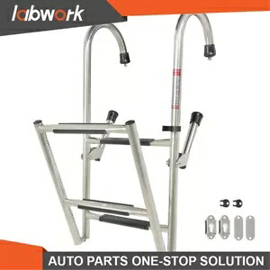 Labwork ステンレス鋼 2 ステップ + 2 ステップ折りたたみ伸縮はしごドックはしご Labwork Stainless Steel 2 Step+2 Step Folding Telescoping Ladder Dock Ladder 【並行輸入品】
