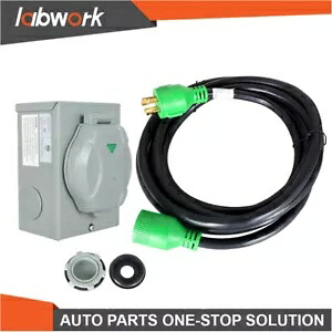 Labwork 30 アンペア 15FT ジェネレーターインレットボックス延長ケーブルコンボ NEMA L14-30 4 プロング Labwork 30 Amp 15FT Generator Inlet Box Extension Cable Combo NEMA L14-30 4Prong 【並行輸入品】