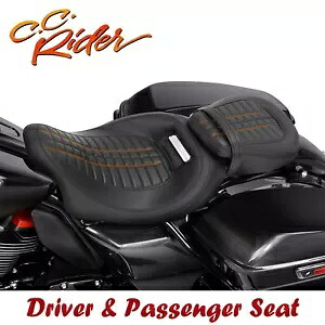 C.C. RIDER ロープロファイル 運転席 助手席 2 アップシート ハーレーロードキング用 C.C. RIDER Low-Profile Driver Passenger Two Up Seat Fit For Harley Road King 【並行輸入品】