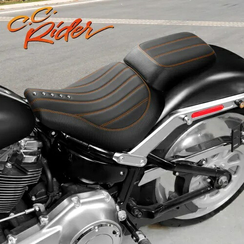 C.C.ライダー運転席 + 助手席同乗席ハーレーファットボーイ 2018-2024 に適合 C.C. RIDER Driver Seat+Passenger Pillion Seat Fit For Harley Fat Boy 2018-2024 【並行輸入品】