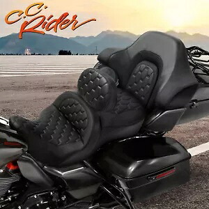 C.C. RIDER 運転席 助手席 背もたれパッド付き ハーレーツーリング 14-23 に適合 C.C. RIDER Driver Passenger Seat W/Backrest Pad Fit For Harley Touring 14-23 【並行輸入品】