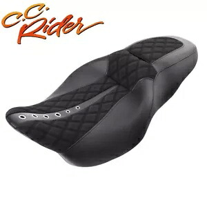 C.C. RIDER ブラック 2 アップ 運転席 & 助手席 ハーレー ストリート グライド 09-23 に適合 C.C. RIDER Black 2 Up Driver & Passenger Seat Fit For Harley Street Glide 09-23 【並行輸入品】