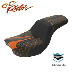 C.C. RIDER ステップアップ 運転席 & 助手席ジェルシート ハーレー ダイナ FLD FXD 06-17 に適合 C.C. RIDER Step-Up Driver & Passenger Gel Seat Fit For Harley Dyna FLD FXD 06-17 【並行輸入品】