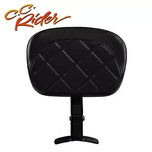 C.C. RIDER ブラック ドライバー バックレスト パッド ハーレー ツーリング ストリート グライド 09-23 に適合 C.C. RIDER Black Driver Backrest Pad Fit For Harley Touring Street Glide 09-23 【並行輸入品】