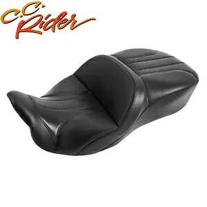 C.C. RIDER ブラック 運転席 助手席 ハーレー ツーリング ロードキング 09-23 に適合 C.C. RIDER Black Driver Passenger Seat Fit For Harley Touring Road King 09-23 【並行輸入品】