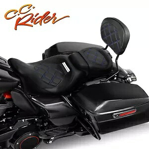 C.C. RIDER 運転席助手席 & シーシーバーパッド ハーレーツーリング 2009-23 に適合 C.C. RIDER Driver Passenger Seat & Sissy Bar Pad Fit For Harley Touring 2009-23 【並行輸入品】