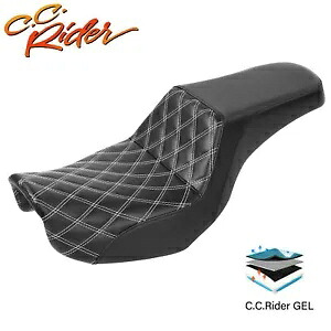 C.C. RIDER ステップアップ運転席助手席ジェルシート ハーレー ダイナ 2006-2017 に適合 C.C. RIDER Step-Up Driver Passenger Gel Seat Fit For Harley Dyna 2006-2017 【並行輸入品】