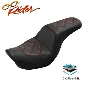 C.C. RIDER ステップアップ運転席助手席ジェルシート ハーレーダイナ FLD 2012-2016 に適合 C.C. RIDER Step-Up Driver Passenger Gel Seat Fit For Harley Dyna FLD 2012-2016 【並行輸入品】