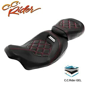 C.C. RIDER ロープロファイル運転席 & 助手席ジェルシート ハーレーウルトラリミテッドに適合 C.C. RIDER Low-Profile Driver & Passenger Gel Seat Fit For Harley Ultra Limited 【並行輸入品】
