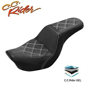 C.C. RIDER 運転席 & 助手席コンフォートジェルシート ハーレーダイナ 06-17 に適合 C.C. RIDER Driver & Passenger Seat Comfort Gel Seat Fit For Harley Dyna 06-17 【並行輸入品】