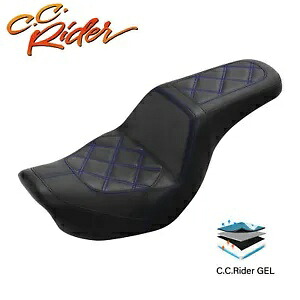C.C. RIDER ステップアップジェルシート 運転席&助手席フィット ハーレーダイナ FXDF 06-17用 C.C. RIDER Step Up Gel Seat Driver & Passenger Fit For Harley Dyna FXDF 06-17 【並行輸入品】