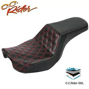 C.C. RIDER ステップアップ 運転席 & 助手席ジェルシート ハーレー ダイナ 2006-2017 に適合 C.C. RIDER Step Up Driver & Passenger Gel Seat Fit For Harley Dyna 2006-2017 【並行輸入品】