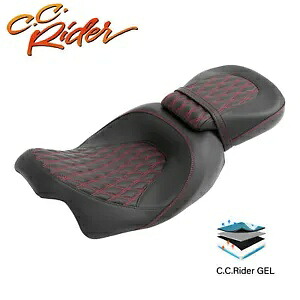 C.C. RIDER ツーアップ ゲル シート ハーレー ツーリング ストリート グライド ロードキング 09-23 に適合 C.C. RIDER Two up Gel Seat Fit for Harley Touring Street Glide Road King 09-23 【並行輸入品】
