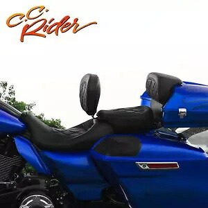 C.C. RIDER 運転席助手席 & バックレスト ハーレーツーリング 2014-2023 に適合 C.C. RIDER Driver Passenger Seat & Backrests Fit For Harley Touring 2014-2023 【並行輸入品】