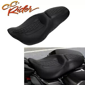 C.C.ライダー ブラック 運転席 助手席 ハーレー ツーリング FLHX FLHR 2009-23用 C.C. RIDER Black Driver Passenger Seat Fit For Harley Touring FLHX FLHR 2009-23 【並行輸入品】