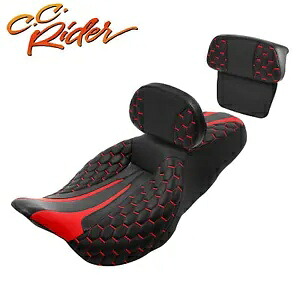 C.C.ライダー運転席助手席 + 背もたれパッドハーレーストリートグライド 14-23 に適合 C.C. RIDER Driver Passenger Seat +Backrest Pad Fit For Harley Street Glide 14-23 【並行輸入品】