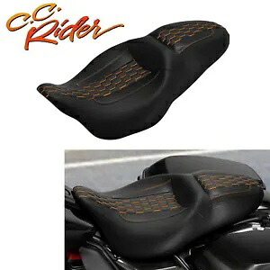 C.C. RIDER 運転席 & 助手席ハーレーツーリングロードキング FLHR 2009-23 に適合 C.C. RIDER Driver & Passenger Seat Fit For Harley Touring Road King FLHR 2009-23 【並行輸入品】
