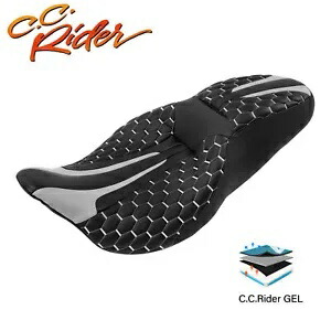 C.C. RIDER 運転席 & 助手席ジェルシート ハーレーストリート ロードグライド 2009-23 に適合 C.C. RIDER Driver & Passenger Gel Seat Fit For Harley Street Road Glide 2009-23 【並行輸入品】