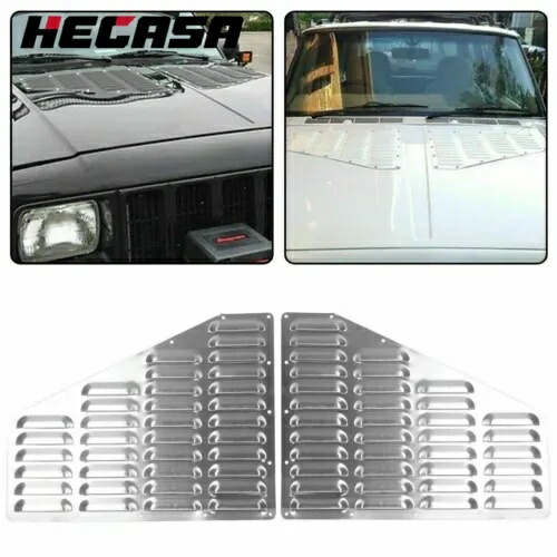 84-01 ジープ XJ チェロキー 86-92 コマンチ フードルーバーボルトオンベントパネル 2 個 For 84-01 Jeep XJ Cherokee 86-92 Comanche Hood Louver Bolt On Vent Panels 2PCS 【並行輸入品】