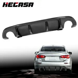 インフィニティ Q50 2014-2017 カーボンファイバースタイルリアディフューザーバンパーリップスポイラー For Infiniti Q50 2014-2017 Carbon Fiber Style Rear Diffuser Bumper Lip Spoiler 【並行輸入品】