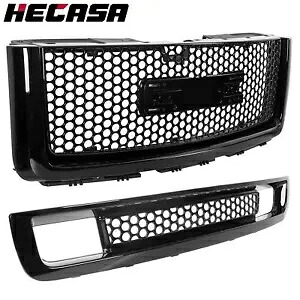 HECASA フロント上部 & 下部フードグリル グロス BLK ペイント 07-13 GMC シエラ 1500 用 HECASA Front Upper & Lower Hood Grille Gloss Blk Paint For 07-13 GMC Sierra 1500 【並行輸入品】 45,540円